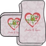 Valentine Owls Car Floor Mats Set - 2 Front & 2 Back (Personalized)