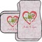 Valentine Owls Car Floor Mats Set - 2 Front & 2 Back (Personalized)