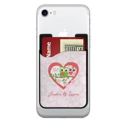 Valentine Owls 2-in-1 Cell Phone Credit Card Holder & Screen Cleaner (Personalized)