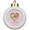 Valentine Owls Ceramic Ball Ornament (Personalized)