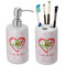 Valentine Owls Ceramic Bathroom Accessories Set (Personalized)