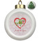 Valentine Owls Ceramic Ball Ornament - Christmas Tree (Personalized)