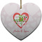 Valentine Owls Heart Ceramic Ornament w/ Couple's Names