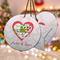Valentine Owls Ceramic Ornament w/ Couple's Names