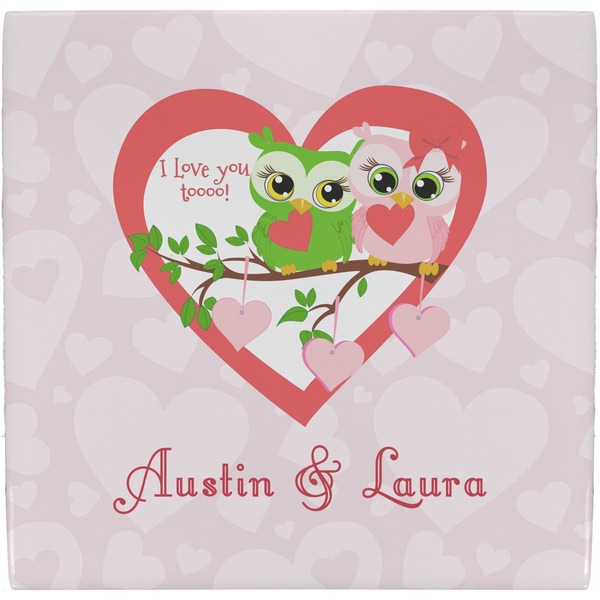 Custom Valentine Owls Ceramic Tile Hot Pad (Personalized)