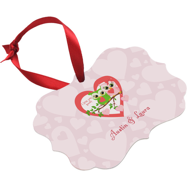 Valentine Owls Christmas Ornament