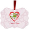 Valentine Owls Christmas Ornament (Front View)