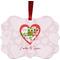 Valentine Owls Metal Frame Ornament - Double Sided w/ Couple's Names