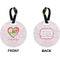 Valentine Owls Circle Luggage Tag (Front + Back)