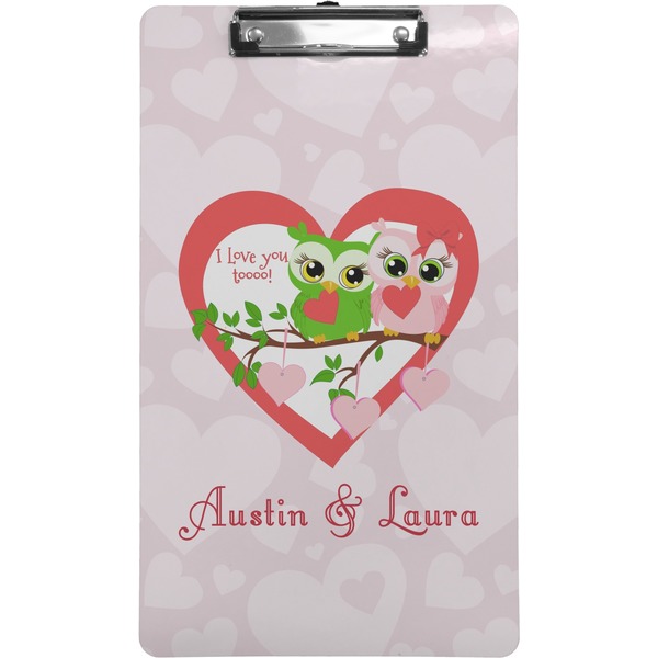 Custom Valentine Owls Clipboard (Legal Size) (Personalized)