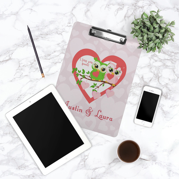 Valentine Owls Clipboard - Lifestyle Photo
