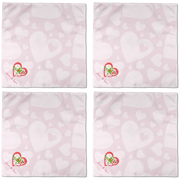 Valentine Owls Cloth Napkins - Personalized Dinner (APPROVAL) Set of 4