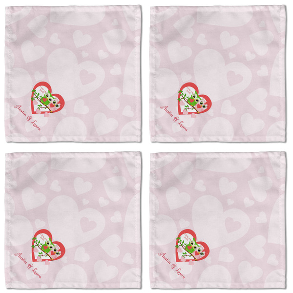 Valentine Owls Cloth Napkins - Personalized Lunch (APPROVAL) Set of 4
