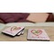Valentine Owls Coaster Rubber Back - On Coffee Table