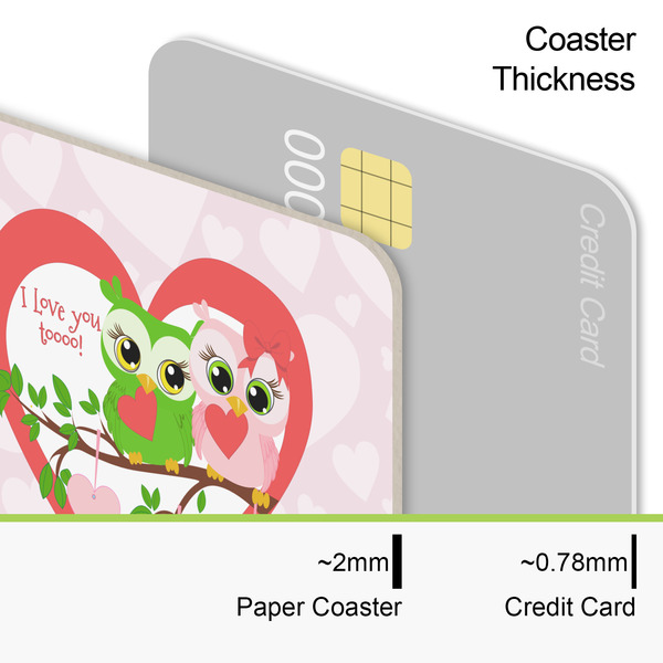 Valentine Owls Coaster Thickness