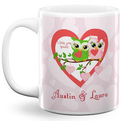 Valentine Owls 11 Oz Coffee Mug - White (Personalized)
