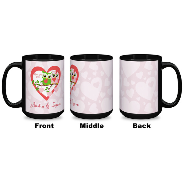 Valentine Owls Coffee Mug - 15 oz - Black APPROVAL