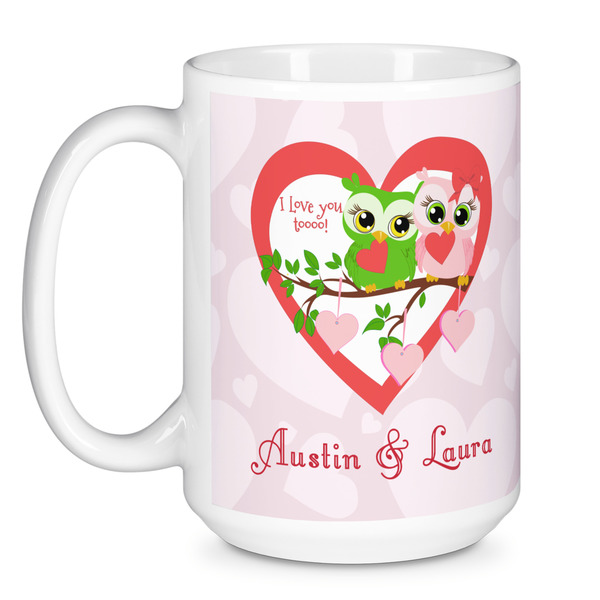 Valentine Owls Coffee Mug - 15 oz - White