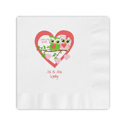 Valentine Owls Coined Cocktail Napkins (Personalized)