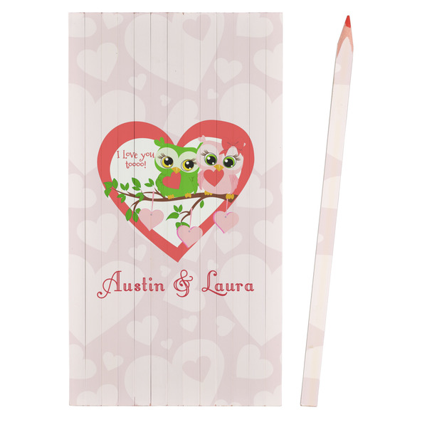 Valentine Owls Colored Pencils - Front View