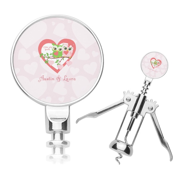 Custom Valentine Owls Corkscrew (Personalized)