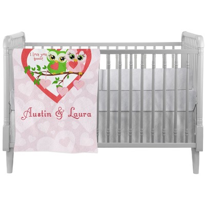 Valentine Owls Crib Comforter / Quilt (Personalized)