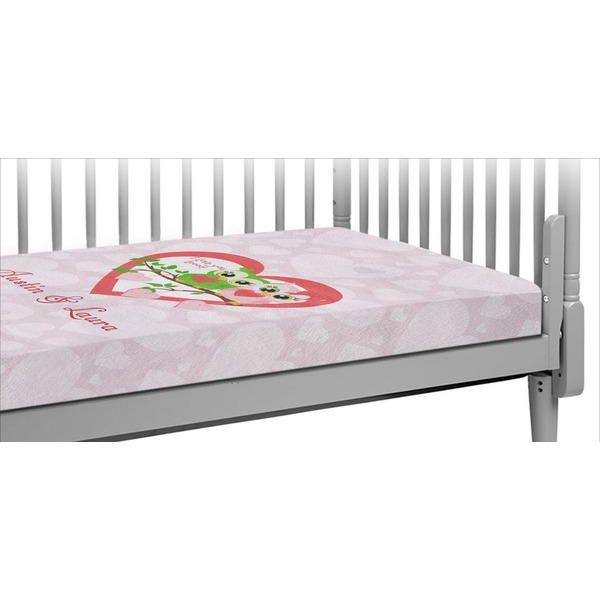 Custom Valentine Owls Crib Fitted Sheet (Personalized)