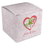 Valentine Owls Cube Favor Gift Boxes (Personalized)