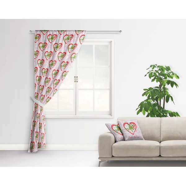Valentine Owls Curtain With Window and Rod - in Room Matching Pillow