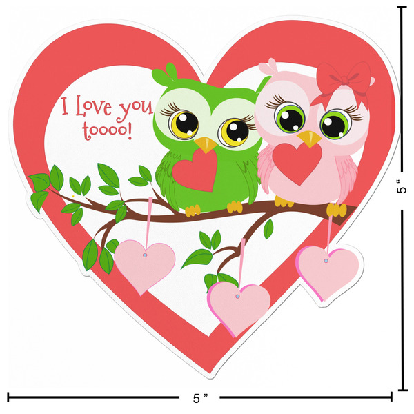 Valentine Owls Custom Shape Iron On Patches - L - APPROVAL