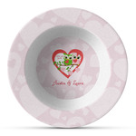 Valentine Owls Plastic Bowl - Microwave Safe - Composite Polymer (Personalized)