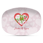 Valentine Owls Plastic Platter - Microwave & Oven Safe Composite Polymer (Personalized)