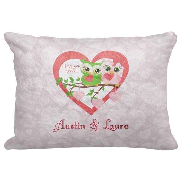 Custom Valentine Owls Decorative Baby Pillowcase - 16"x12" (Personalized)