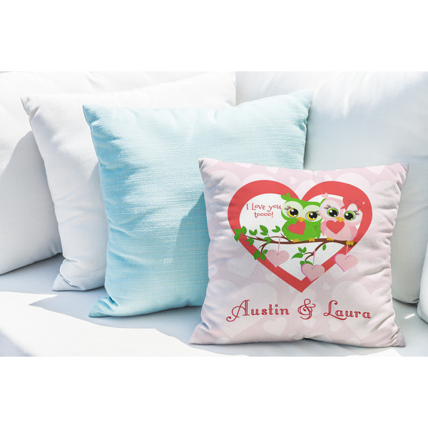 Valentine Owls Decorative Pillow Case - LIFESTYLE 2