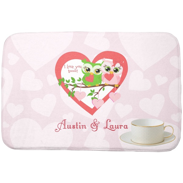 Valentine Owls Dish Drying Mat
