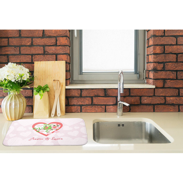 Valentine Owls Dish Drying Mat - LIFESTYLE 2
