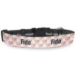 Valentine Owls Deluxe Dog Collar - Extra Large (16" to 27") (Personalized)