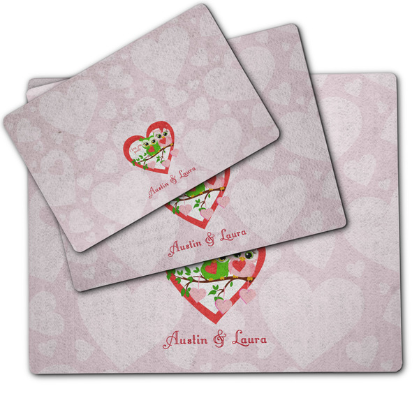 Valentine Owls Dog Food Mat - MAIN (sm, med, lrg)