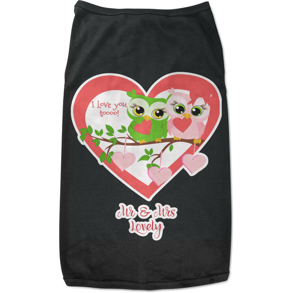 Custom Valentine Owls Black Pet Shirt - 3XL (Personalized)