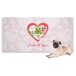 Valentine Owls Dog Towel (Personalized)