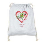 Valentine Owls Drawstring Backpack - Sweatshirt Fleece (Personalized)