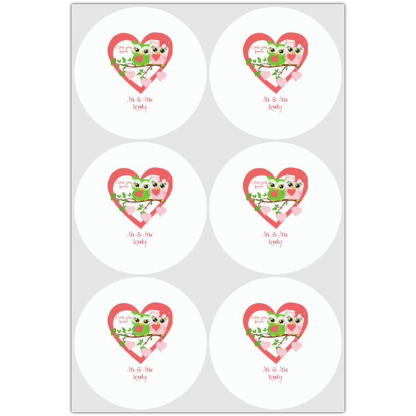 Valentine Owls Drink Topper - Large - Set of 6