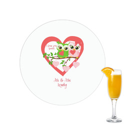 Valentine Owls Printed Drink Topper - 2.15" (Personalized)