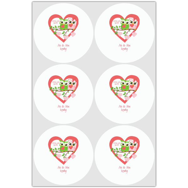 Valentine Owls Drink Topper - XLarge - Set of 6