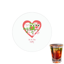 Valentine Owls Printed Drink Topper - 1.5" (Personalized)
