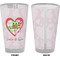 Valentine Owls Pint Glass - Full Color - Front & Back Views