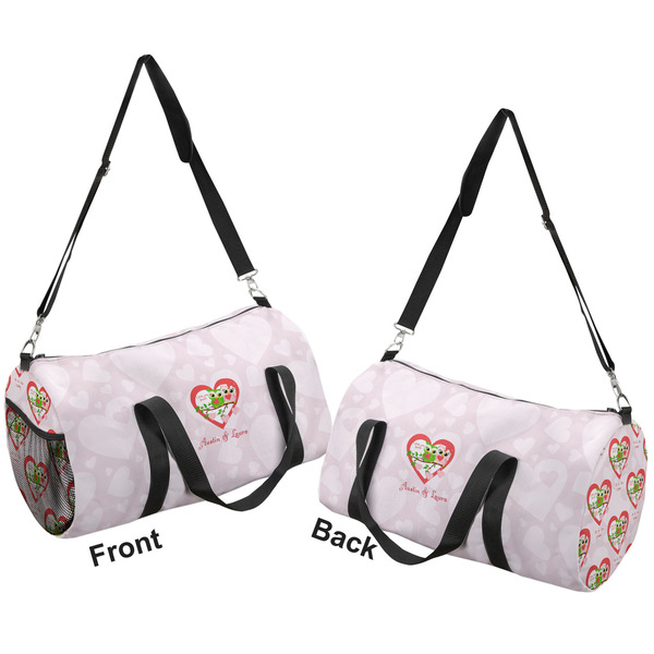 Valentine Owls Duffle bag large front and back sides
