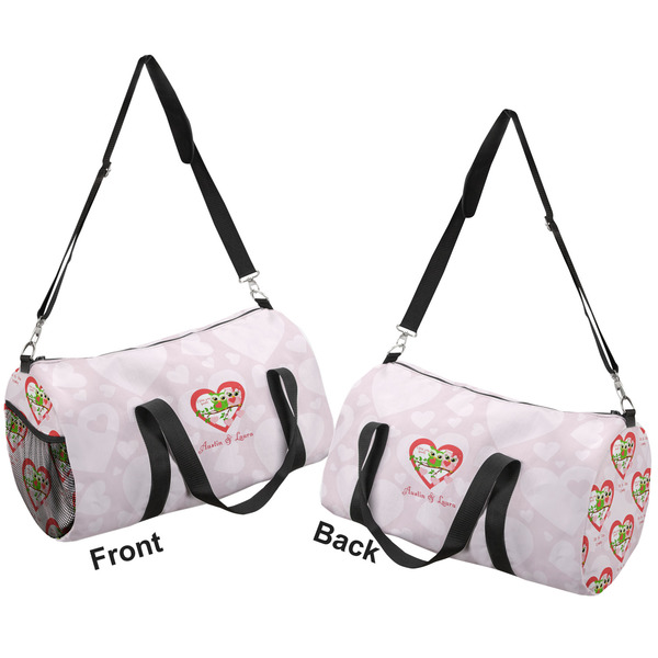 Valentine Owls Duffle bag small front and back sides