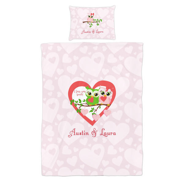 Valentine Owls Duvet Cover Set - Twin - Alt Approval