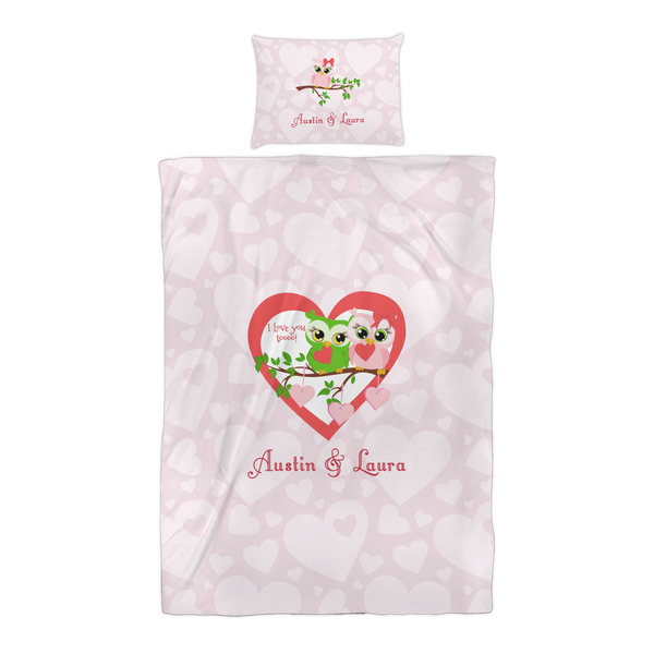 Valentine Owls Duvet Cover Set - Twin XL - Alt Approval